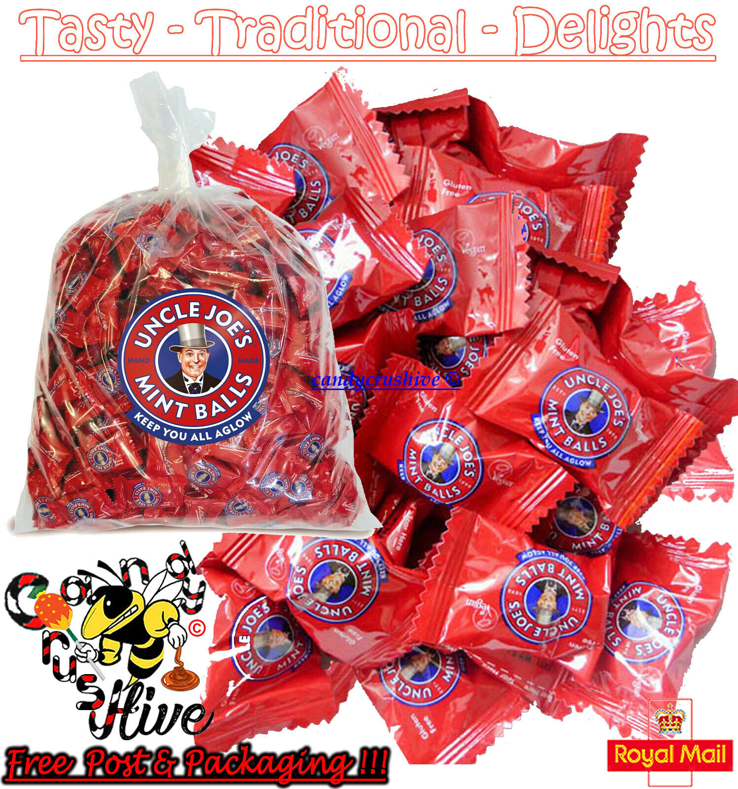 6g - 10kg Uncle Joes MINT BALLS Traditional Hard Boiled Sweets Retro Candy