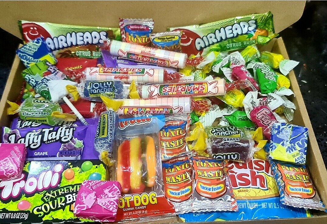 50 PERSONALISED American Sweets Gift Box USA Candy Hamper Birthday CHRISTMAS