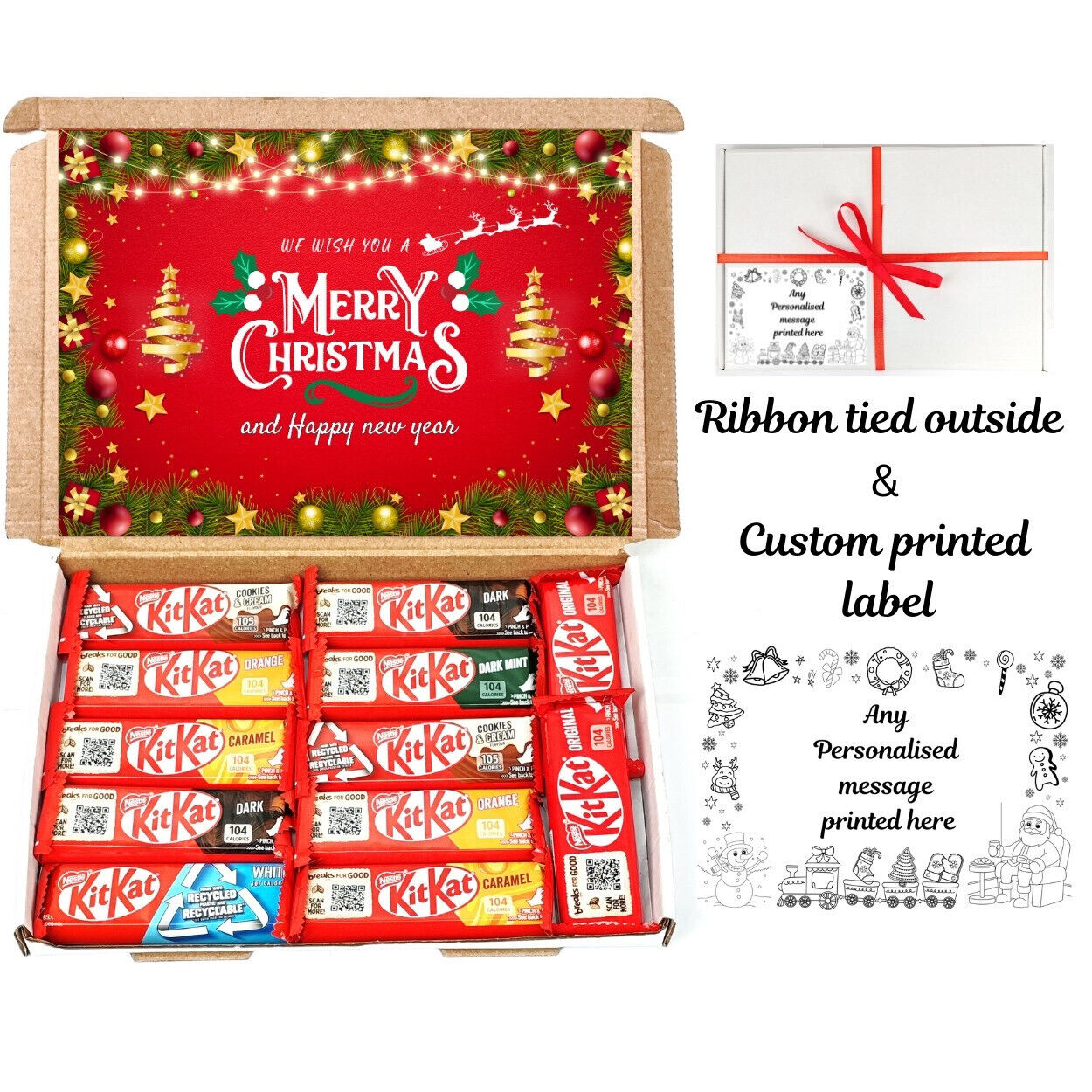 Personalised CHRISTMAS Chocolate gift pick n mix Letterbox Sweet celebrations