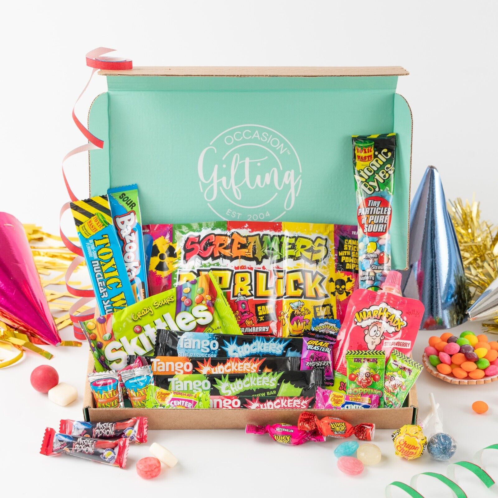 Super Sour Sweet Gift Box, Extreme sour sweet hamper box, Christmas Sweets Gift