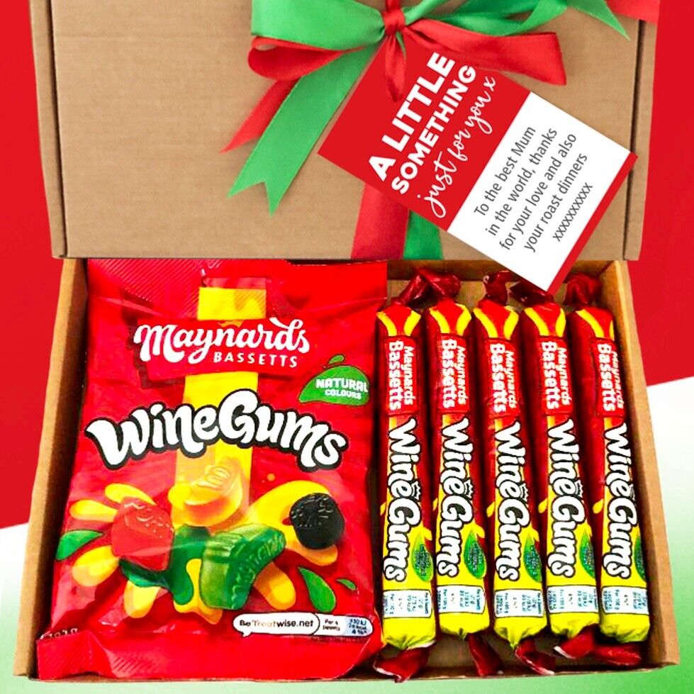 WINE GUMS Sweets Gift Box | Personalised Hamper Chocolate | Birthday | Christmas