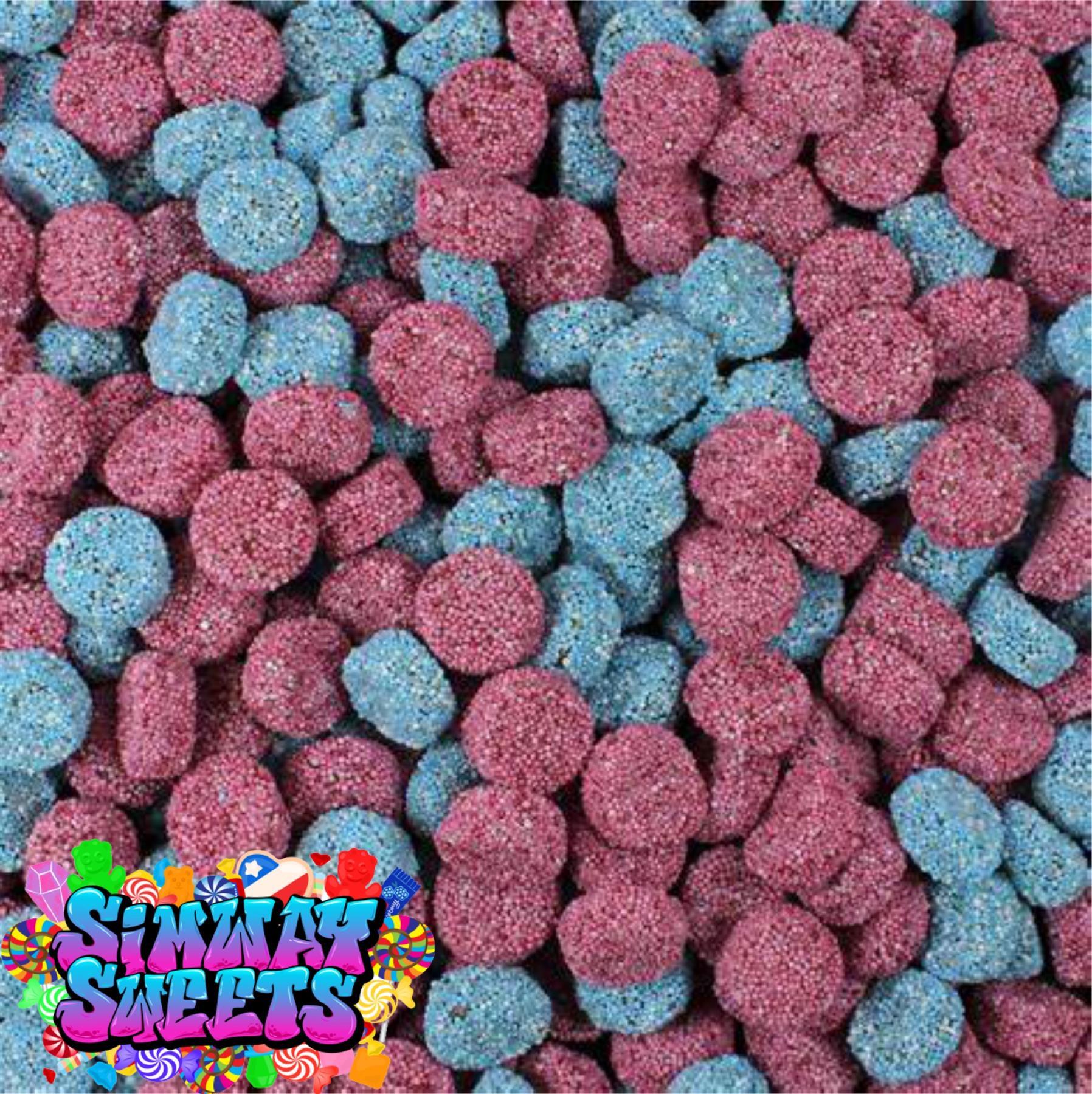 Jelly Buttons Spogs Pink & Blue Aniseed Liquorice Retro Pick N Mix Sweets