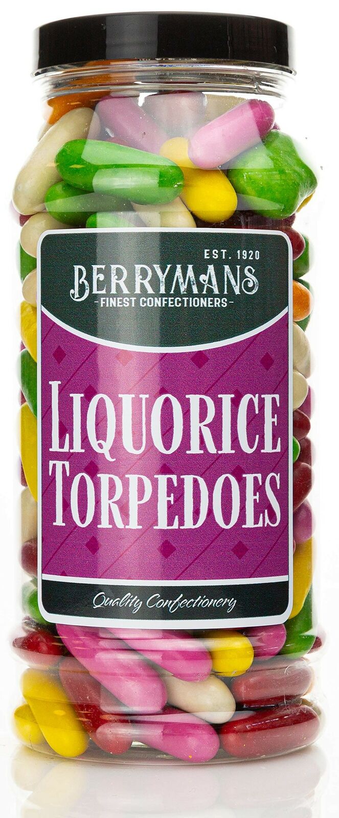 Liquorice Torpedoes Retro Sweets Gift Jar by Berrymans