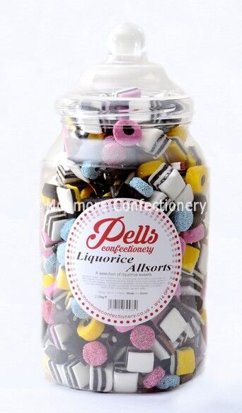 Pells Liquorice Allsorts Full Gift Jar 2.25kg - Classic Retro Sweets