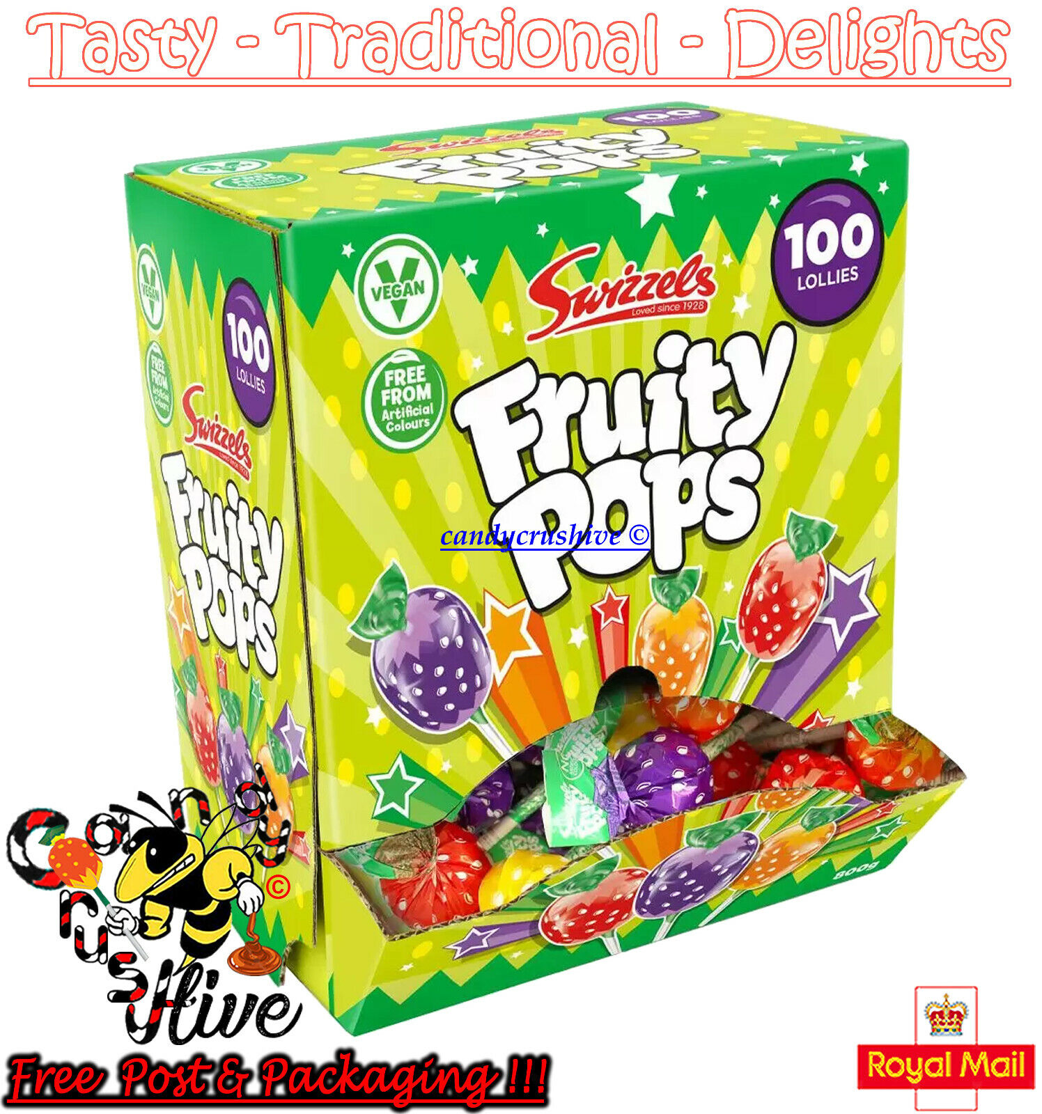  Swizzels Fruity Pops Box Lollipops Lollies Party Bag Kids Retro Sweets