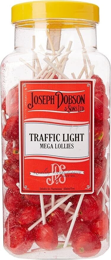 5x Dobsons mega lollies traffic light,  Retro old fashioned sweets, gift , treat