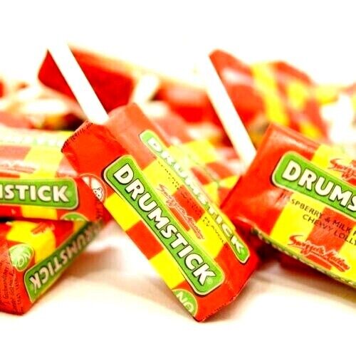 Original DRUMSTICK LOLLIES Sweets Chews Retro Sweets Party Lolly Bag Lollipop