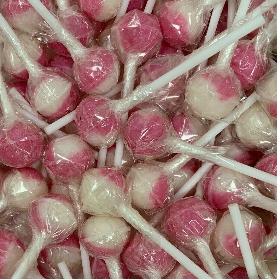 Strawberry & Cream Lollies Retro Sweets Candy Buffet Pick n Mix Lollipops