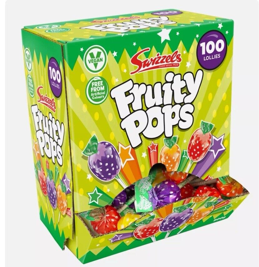 Swizzels Fruity Pops 1 x 100 Lollies…Retro ..pick & mix ..bday..£13.49