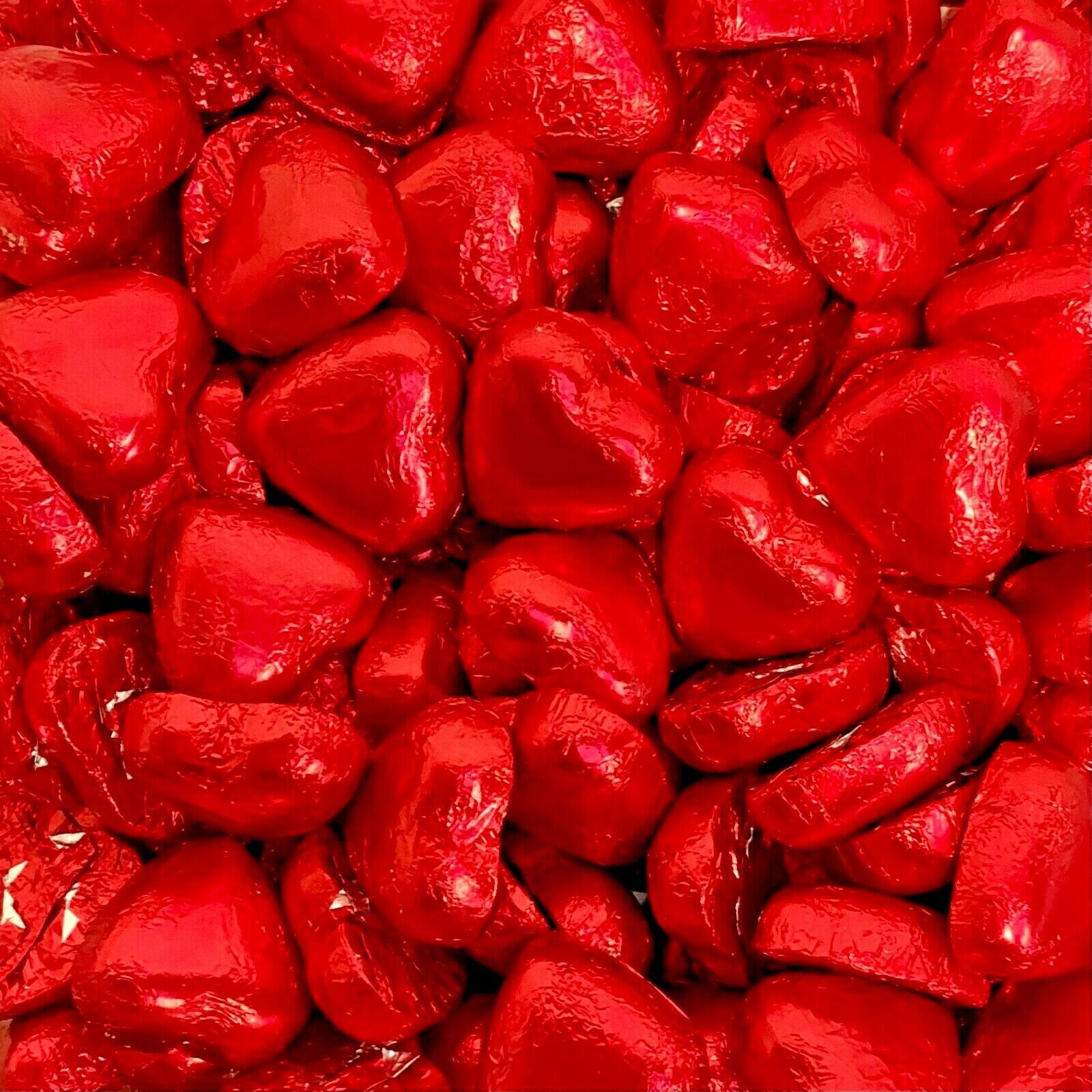 Red Foil Hearts Milk Chocolate Retro Sweets Pick n Mix Chocolate Love Valentines