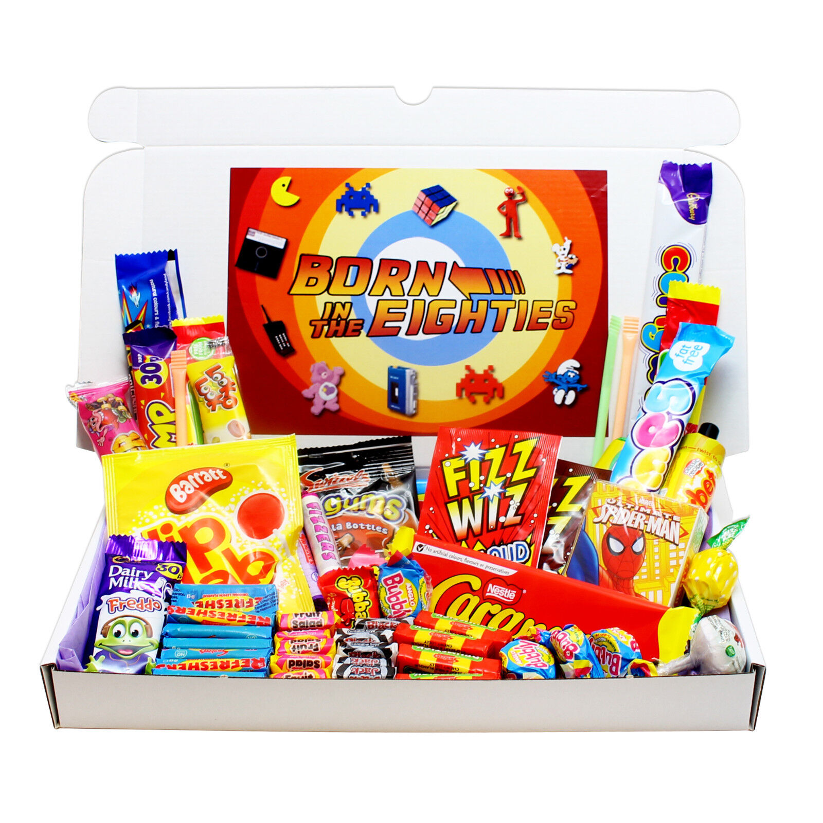 BORN IN THE 80S RETRO SWEETS GIFT BOX- BIRTHDAY PRESENT