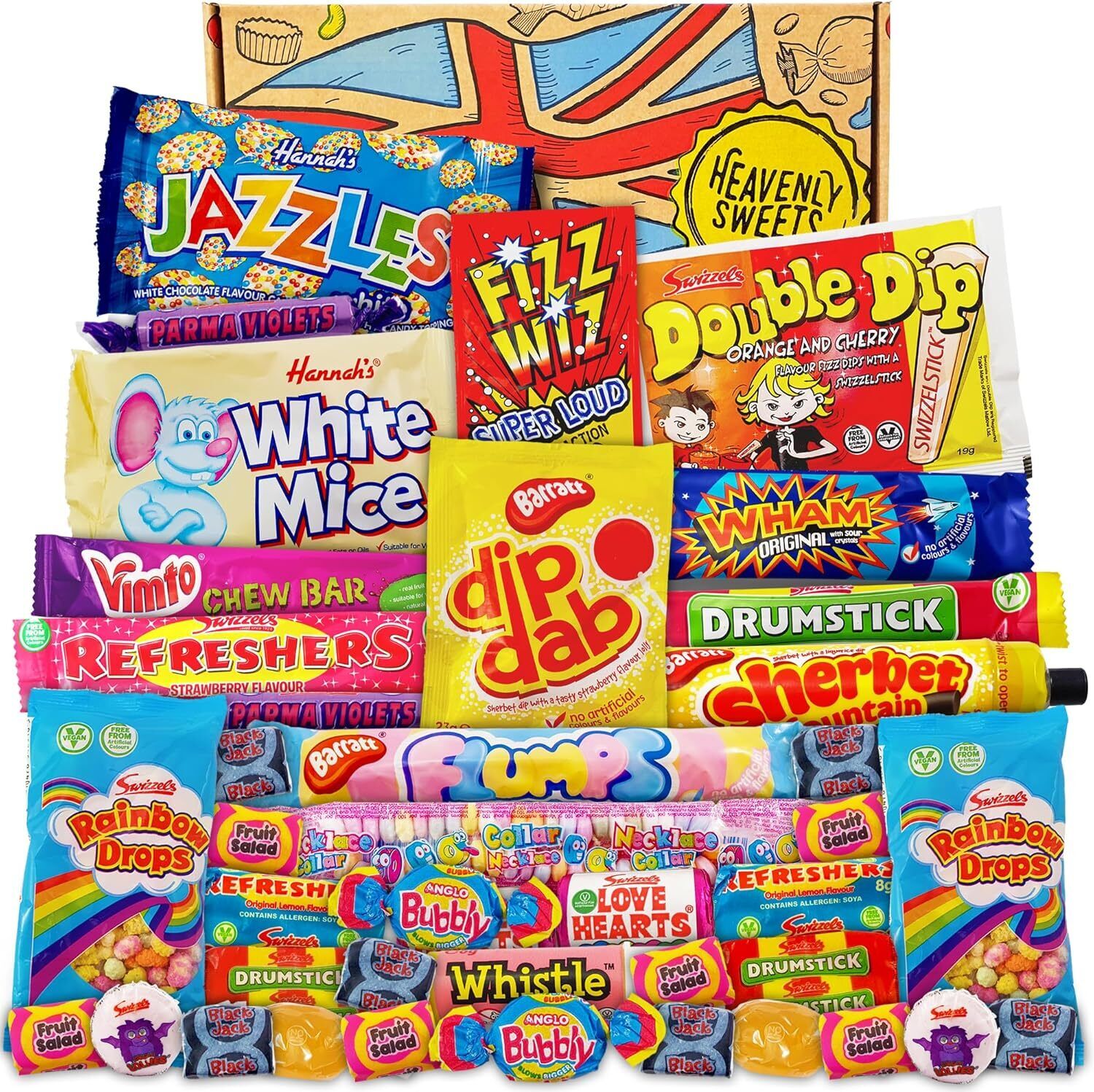 Heavenly Sweets - Retro Sweets Gift Box - Gift Box of Sweets Candy & Chocolate