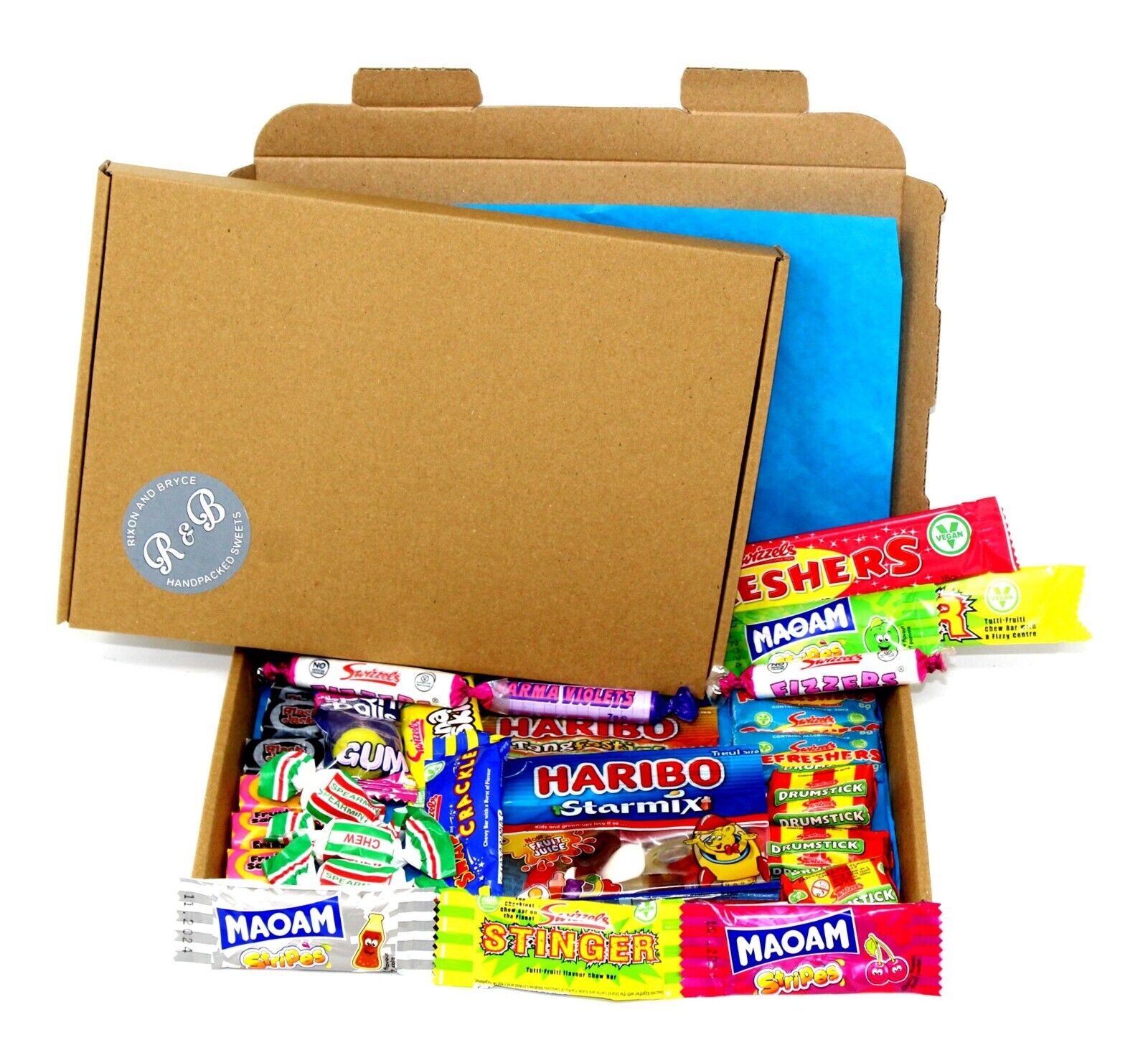 Retro Sweet Hamper Gift Box. Letterbox busting box packed with classic sweets