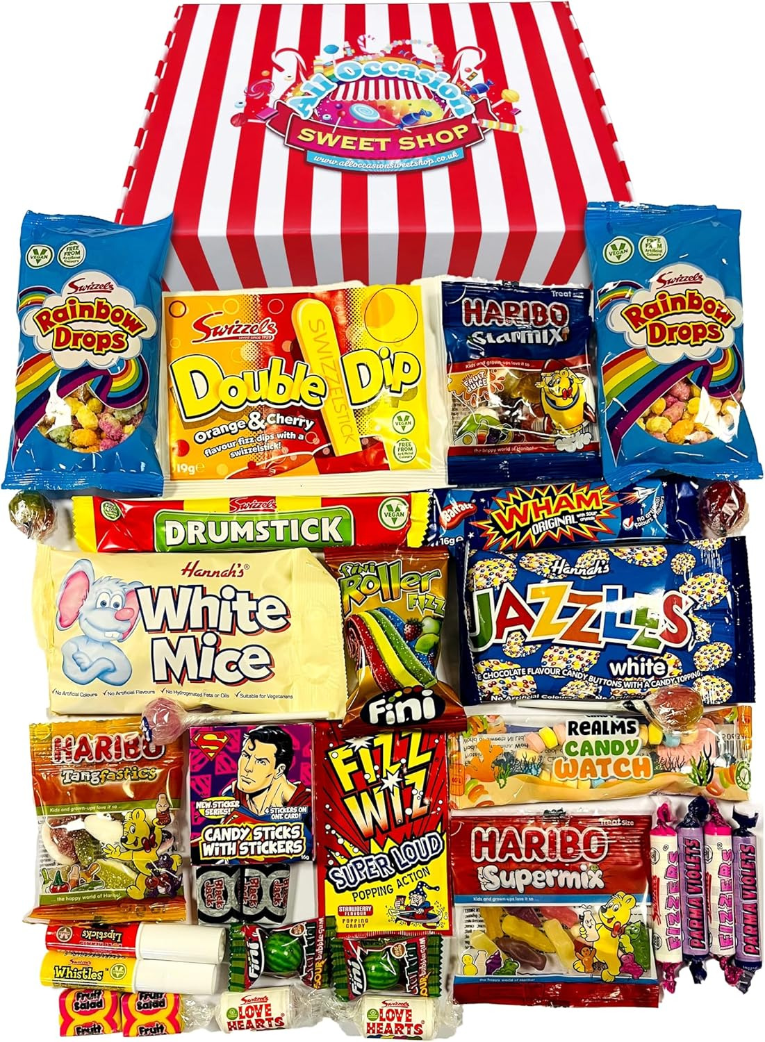 Retro Sweets Gift Box Candy Striped Old Fashioned Sweets Selection Hamper