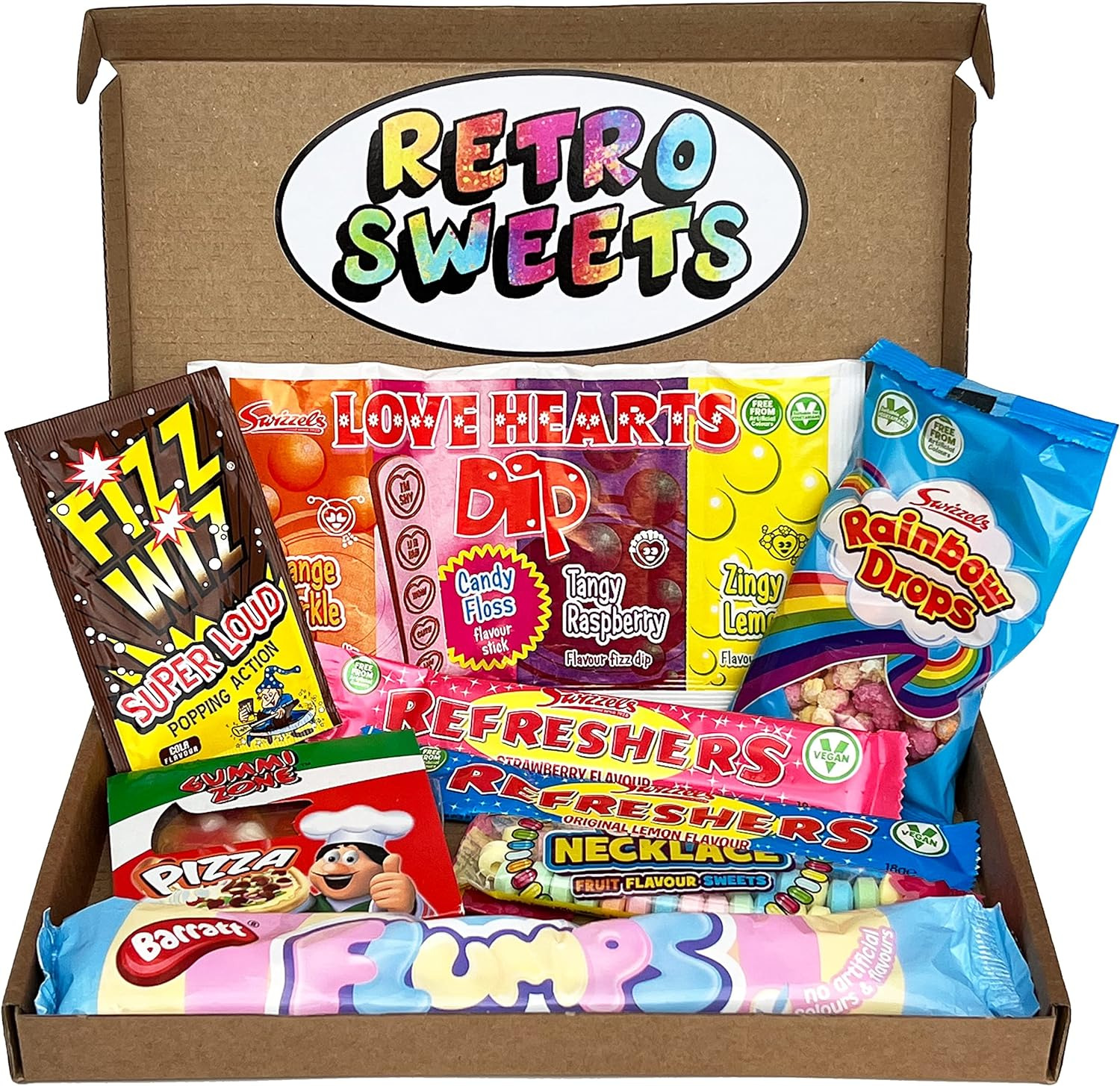 Retro Sweets Gift Box- Packed with Sweets- Hamper Letterbox Gift 