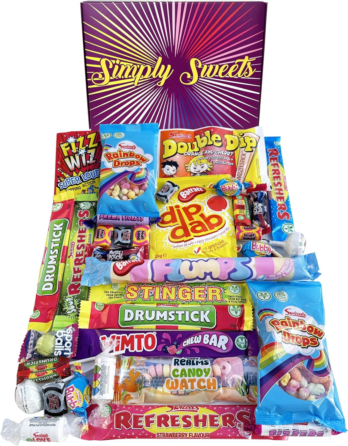 Simply Sweets Retro Sweet Hamper Gift Box. Packed with the Best Retro Sweet. a P