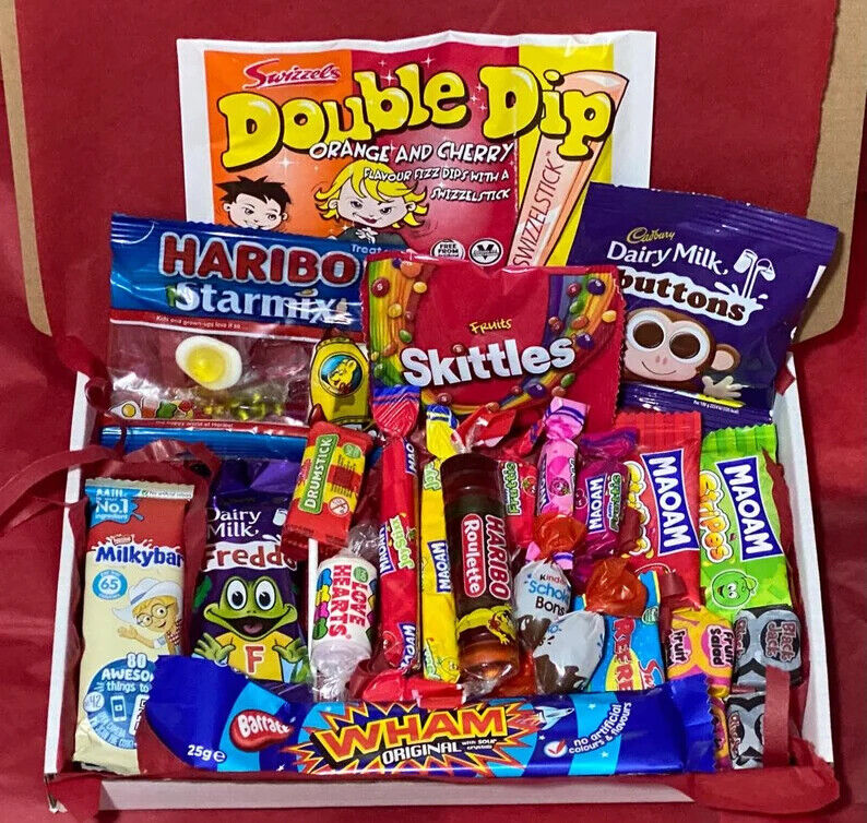 SWEETS MIX CHOCOLATE HAMPER Retro Sweets Christmas Gift Box Personalised Xmas Ev