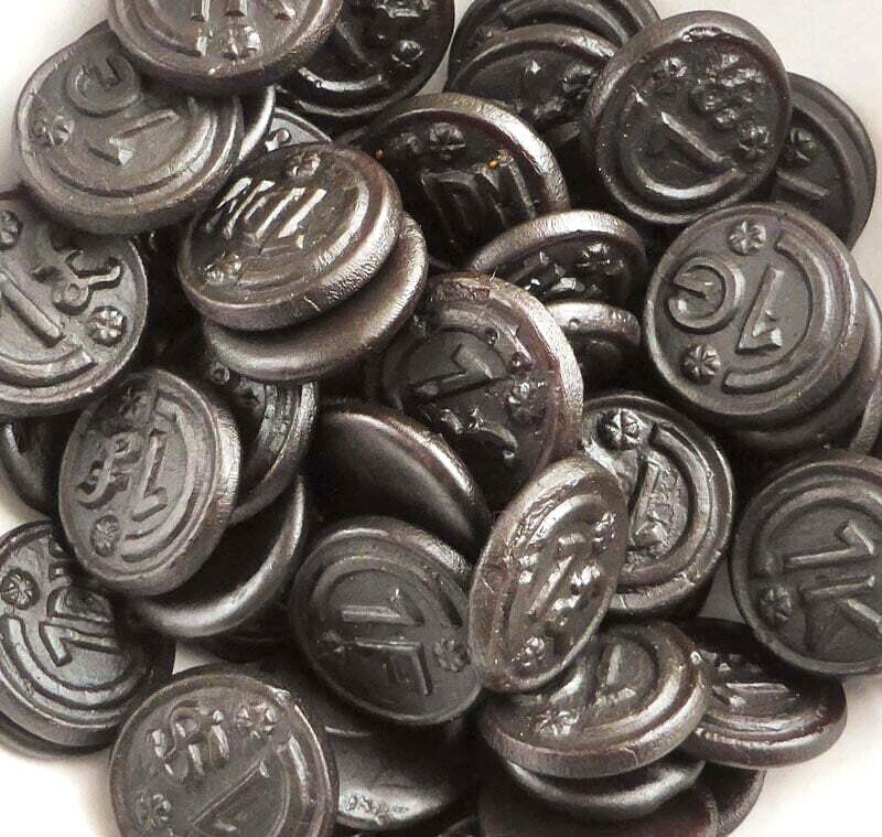 DE BRON Sugar Free LIQUORICE COINS Diabetic Sweets Retro Bag 100g-1KG