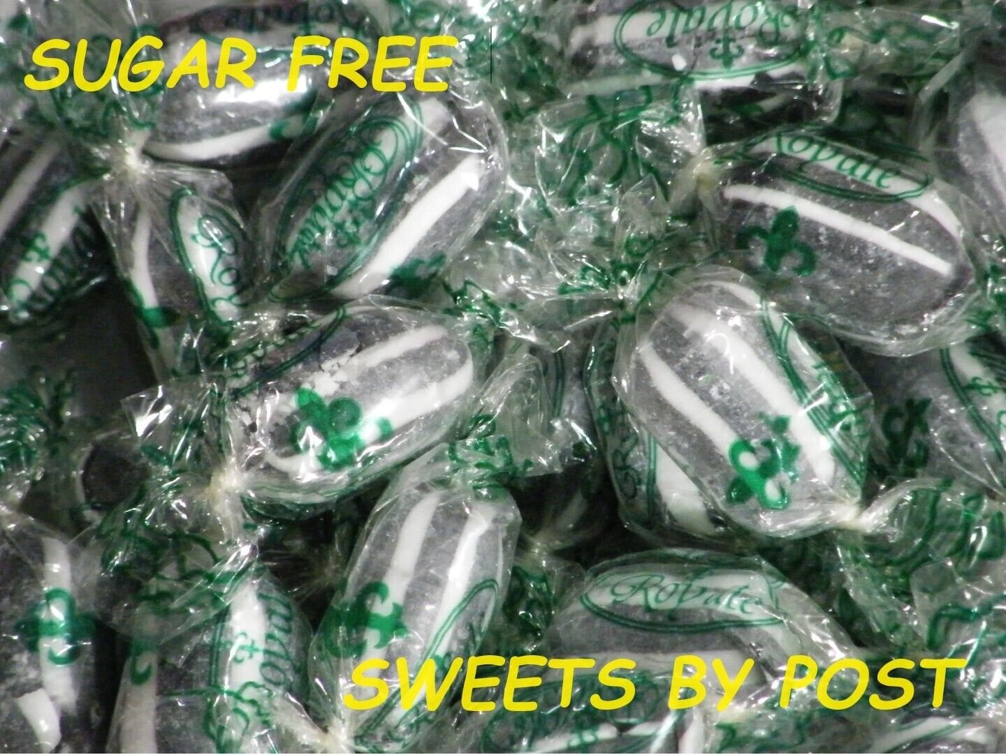 SUGAR FREE ROYALE BLACK & WHITE MINTS Sweets Retro Wrapped Hard Boiled Pic N Mix